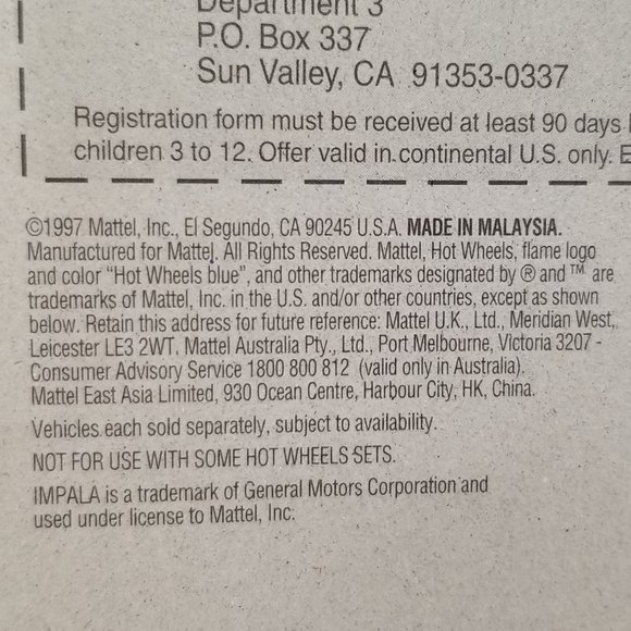 Mattel - Hot Wheels - 1998 First Editions - 65 Impala Lowrider - Dark Purple - Picture 8 of 10